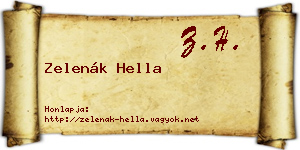 Zelenák Hella névjegykártya