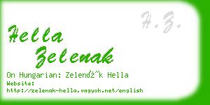 hella zelenak business card